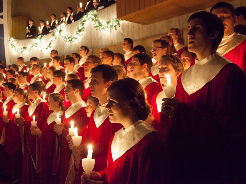 Students performing at Christmas at Luther.